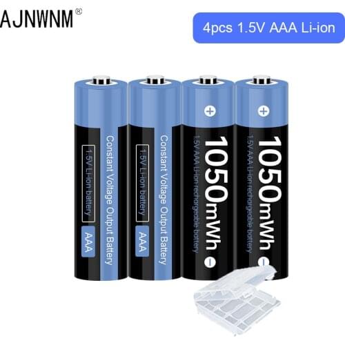 Original AAA 1.5V Rechargeable Batttery 1050mAh 1.5V AAA Li-ion Lithium Battery with Battery Charger for 1.5v Battery AAA