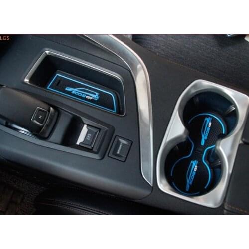 For Peugeot 5008 2017-2019 Door Slot Mat Water coaster Armrest box storage slot mat decoration anti-scratch Car styling