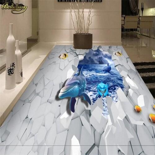 Beibehang Custom Photo 3D Floor Painting Wallpaper Shark Sea World 3D 3D Floor Painting papel de parede