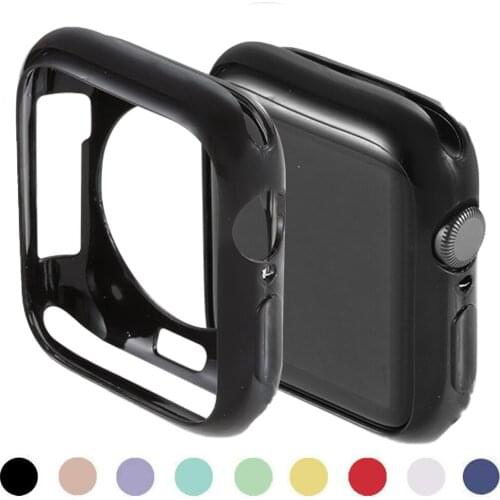 Silicone Cover For Apple watch case 44mm 40mm iWatch case 42mm 38mm screen protector shell for Apple watch series 6 SE 5 4 3 2 1