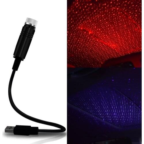 LED Car Roof Star Night Light Projector Atmosphere Galaxy Lamp USB Decorative Lamp Adjustable Multiple Lighting Effects dynamic