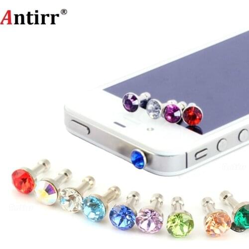 10pcs Rhinestone diamond Universal 3.5mm Dust Plug For iPhone 5s 6 6s 7 8 plus Protect Dustproof Earphone Anti Dust Jack Stopper