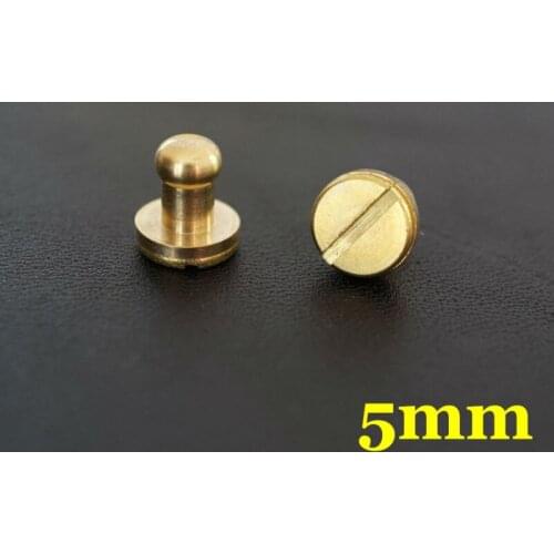 50pc Q6-5mm Solid Brass belt screw Chicago Screw Leathercraft