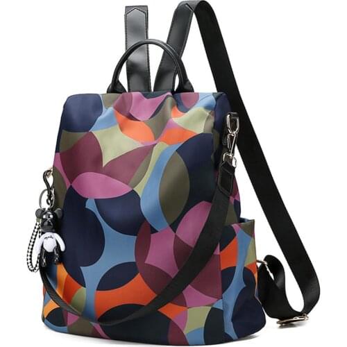 Womens Bags Multifuction Colorful Oxford Backpack Casual Anti Theft Backpack for Teenager Girls Schoolbags Mochila Feminina