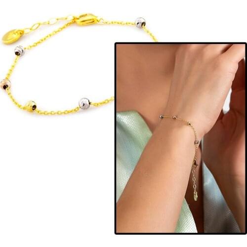 Tesbihane Elegant Design Gold Color 925 Sterling Silver Dorika Women Bracelet