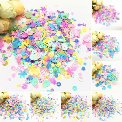 10/20g Mix Macaroon Colors Nail Sequins for Craft Glittering Star Heart Sakura Sequin Paillettes DIY Manicure Nail Art Decor
