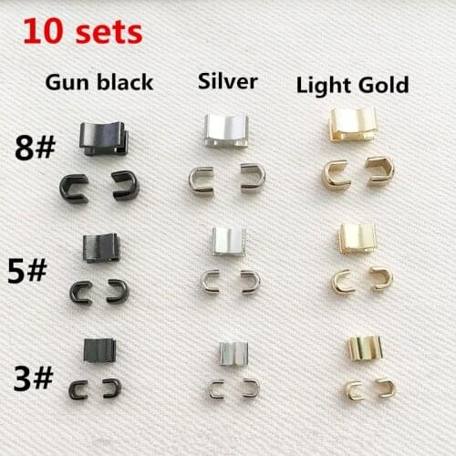 10 sets 3# 5# 8# Zipper stop Up and down Suspension Head stop Tail stop U code Zipper repair parts Head and tail system