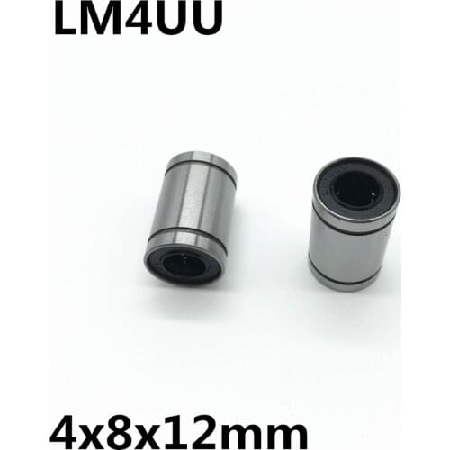 10pcs LM4UU ball bearing inner diameter 4x8x12mm guide linear optical axis bearings Linear motion bearings high quality