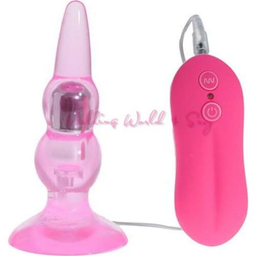 10 Speed Pink Anal Beads Jelly Butt Plug Vibrator With Suction Cup Adult Anal Vibrator Sex Toys For Women Men Porstate Massage