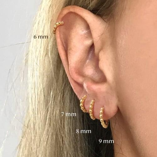 100% 925 sterling silver mini small round circle earring 6mm 7mm 8mm 9mm delicate dainty multi piercing girl small 925 hoops