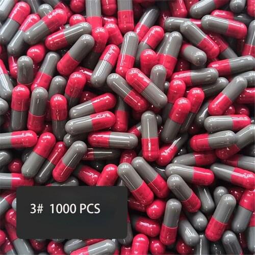 1000PCS 4# Red-Gray Colored Hard Gelatin Empty Capsules, Hollow Gelatin Capsules ,joined Or Separated Capsules