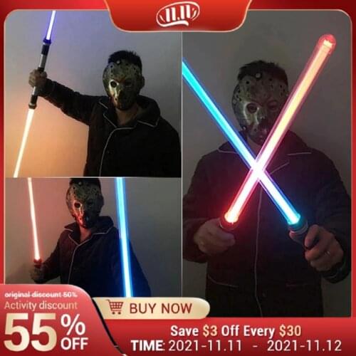2PCS Flashing Lightsaber Laser Double Sword Toys Sound Light for Boy Girls Laser Flash Lightstick Glow in the dark Dropshiping
