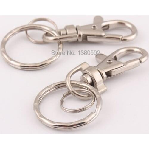 20pcs/lot Snap Hook with Key ring swivel Lobster Claw Clasps for Lanyard hardware accessories
