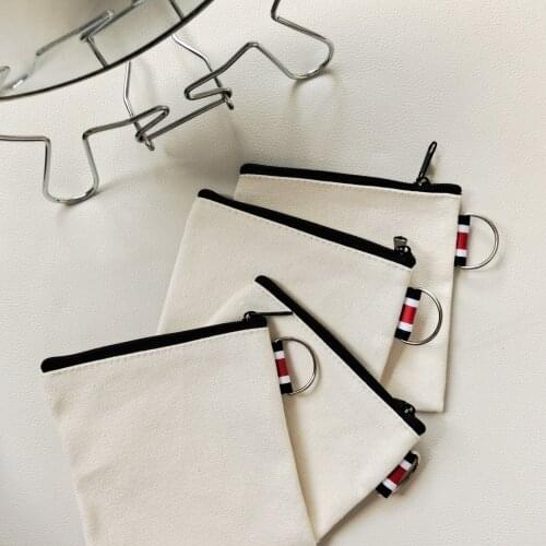 3 Pcs Canvas Wallets DIY Coins Keys Purse Portable Practical Small Fashion Economic Personality Gift Pure Color Pouches Craft