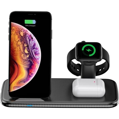 4 in1 15 w Qi portable multifunctional rapid wireless charger, for smart phone headset watch USB output