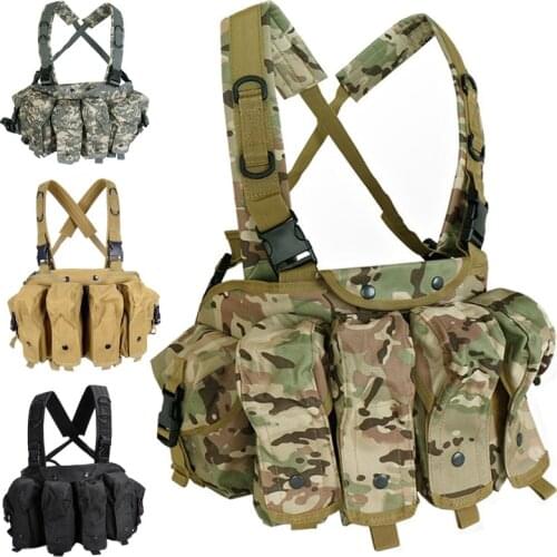 AK Chest Rig Tactical Vest Airsoft AK 47 Molle Magazine Pouch Army Military Equipment Outdoor CS Wargame Paintball Hunting Vests