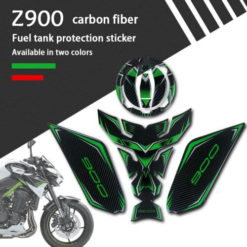3D Carbon Fibre Motorcycle Accessories Sticker Decal Gas Oil Fuel Tank Pad Protector Case Non-Slip Decorative For Kawasaki Z900