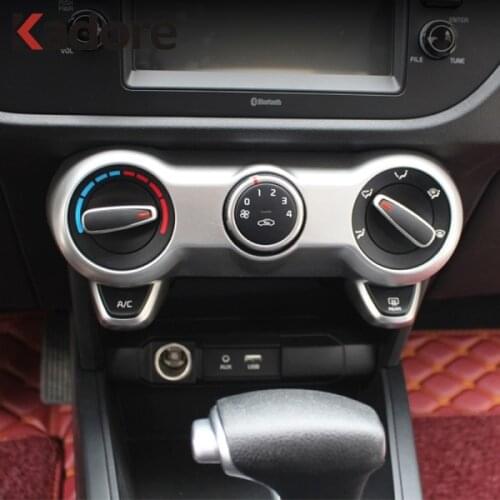 For Kia Rio 4 X-line 2018 2019 Carbon Fiber Interior Accessories Car Styling Air Conditioning Adjustment Switch Cover Trim