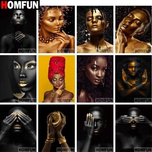 HOMFUN Diamond Painting Full Square/Round Drill 5D DIY "African woman" Daimond Embroidery Rhinestone Cross Stitch Home Decor