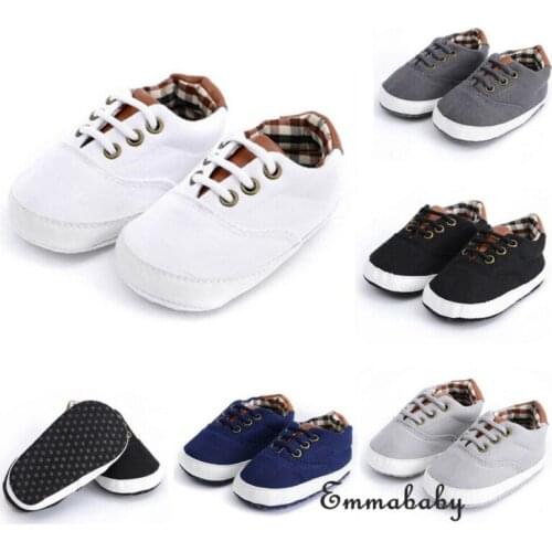 Baby Boys Crib Solid Sneaker Cotton Soft Anti-Slip Sole Shoes Infant Sneakers Toddler Pre Walker Trainers Newborn to 18 M