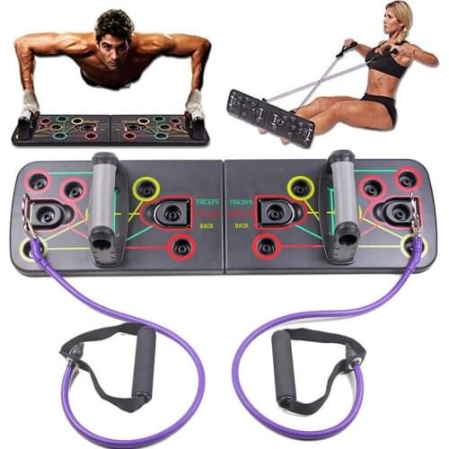 Push Up Board with Resistance Band Multifunctional Family Push-Ups Support Body Building Board System Fitness Portable Bracket