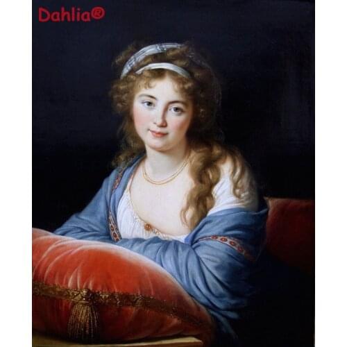 European beauty comtesse Oil painting Needlework Embroidery DIY Cross Stitch Kits Crafts 14CT Unprinted Home Decor Handmade