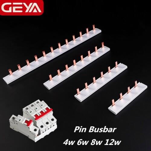 GEYA 1.4mm Copper Busbar for 1 Pole Circuit breaker PIN TYPE MCB Busbar Connection 1A-63A 4way 6way 8way 12way Single Phase