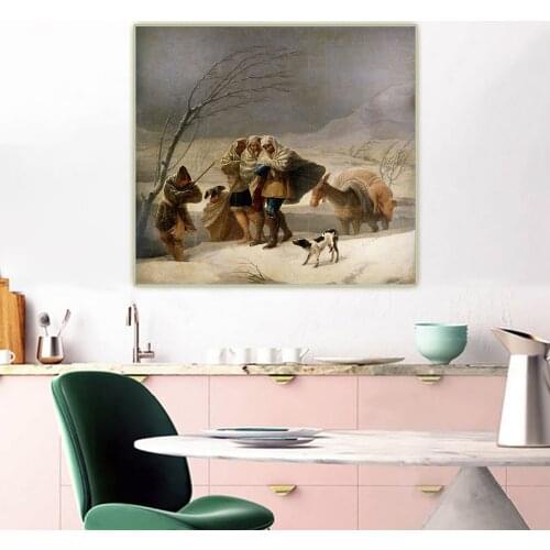 Holover Francisco Goya"Snowfall"Canvas Oil Painting Western Art Decor Poster Wall Aesthetic Home Interior Decoration