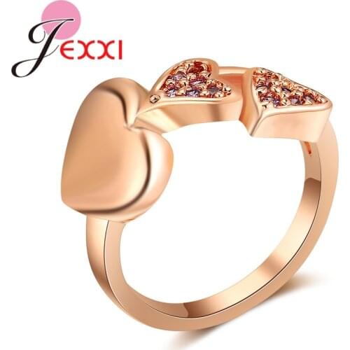Exquisite Heart Shape Rings Wedding Rings female anel Austrian Crystals Jewelry top Quality Women Anniversary Jewelry
