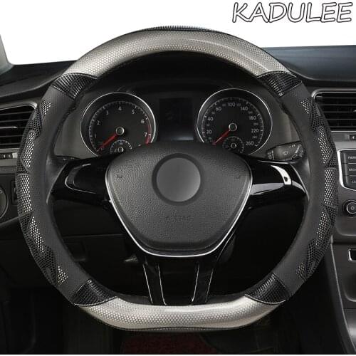 KADULEE Microfiber Leather Car Steering Wheel Cover For Audis A1 A3 A4 A4L A5 A6L A7 A8 Q3 Q5 Q7 TT