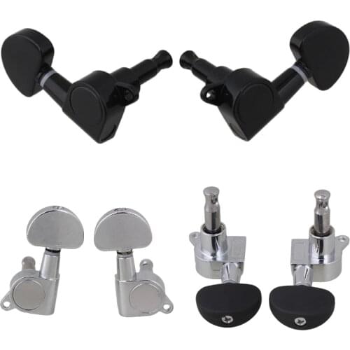 3R3L Black/Chrome Guitar Tuning Pegs Tuners Machine Heads /Round head