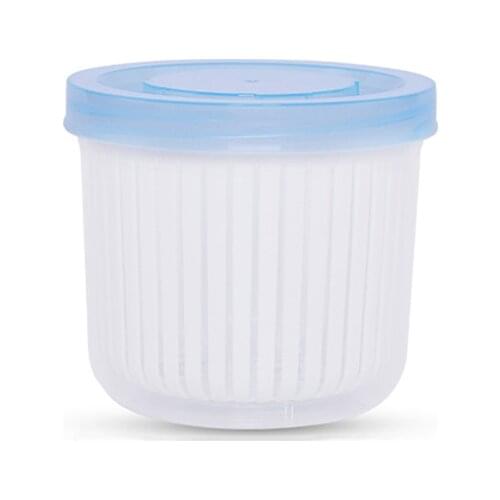 Creative Round Drain Sealed Box For Ginger Garlic Onion Refrigerator Food Crisper Debris Fridge Box Tray Kitchen Organizer