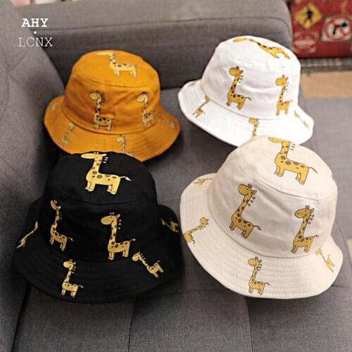 Summer Fashion Cute Giraffe Sun Hats Fishermans Hat Child Outdoor Bucket Caps Big Brim UV Protection Hat