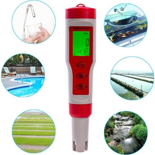 4 In 1 Multifunctional Water Quality Test Pen Measures pH/TDS/EC/TEMP Portable PH Water Quality Tester Acidometer