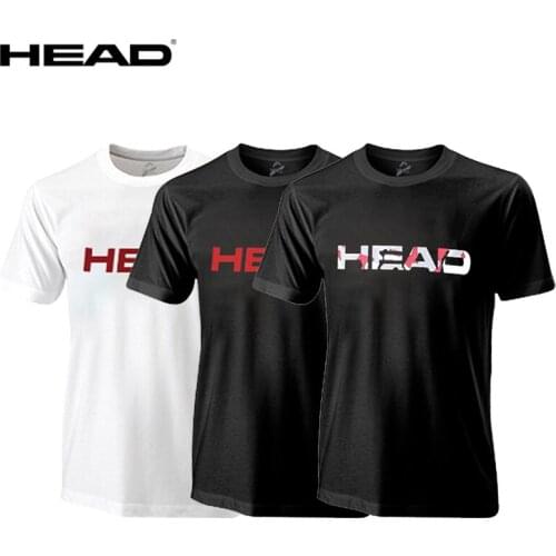 Fashion Original HEAD Tennis Apparel T-Shirt Cotton Short-sleeved Round Neck Sport T-Shirt Tenis Breathable Sweat-absorbent Coat