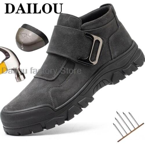 Outdoor Male Indestructible Shoes Steel Toe Safety Shoes Men Work Shoes Anti-smash Anti-puncture Work Sneakers Welder Shoes Male