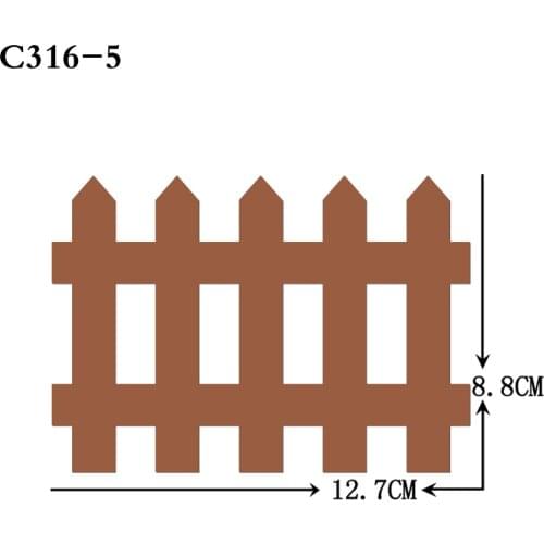 New Fence, card, ornament Wooden die Scrapbooking C-316-5 Cutting Dies Compatible with most die cutting machines