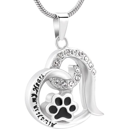 Cremation Jewelry for Ashes Necklace Hot Selling Pet Urn Keepsake Necklace Paw Print Charm Cat Dog