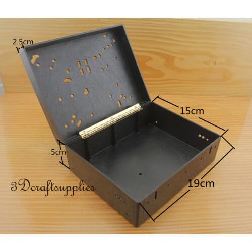 Plastic frame Blank Box purse frame rectangle shape black 19 cm x 15 cm Z116