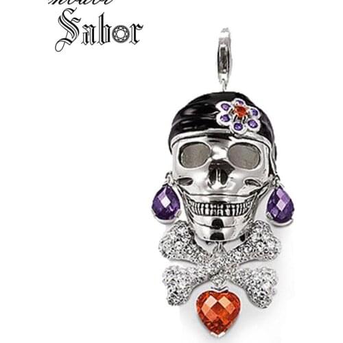 Pendants Pirate Skull Crossbones For Women Classic silver color Gift Jewelry Fit Fashion Necklace thomas