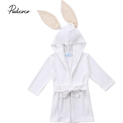 Pudcoco 1-5Y Children Robes rabbit Animal Boys Girls Flannel Pajamas sleepwear Baby Bathrobe Romper kids Home wear pijamas Cloak