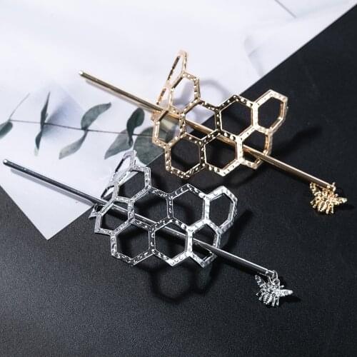 Mesh plate hairpin Irregular honeycomb hole alloy hairpin Daily plate hair honeycomb Hairstyle auxiliary hairpin styling tool