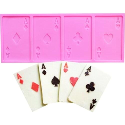 Poker Cookie Cake Silicone Mold Playing Cards Chocolate Fondant DIY Crafts Mould 667A