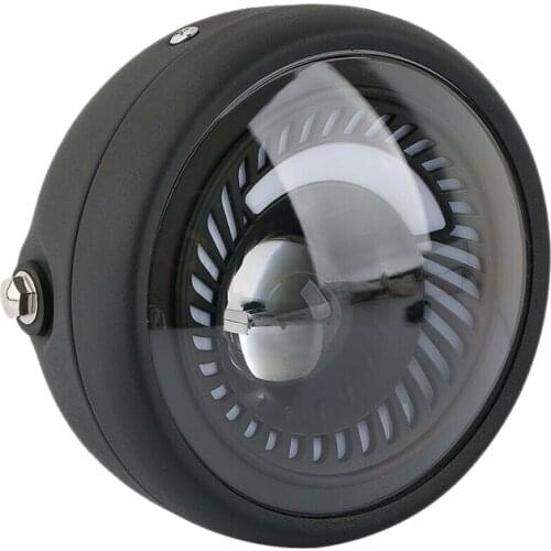 Motorcycle Spiral White Side Mount 6.5 Inch Led Headlight for Cafe Racer Bobber(Without Bracket)