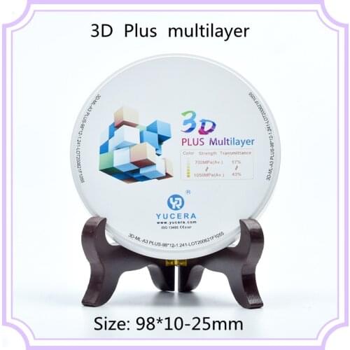 Dental CAD CAM Yucera 3D Plus 25mm Dental zirconium Blocks