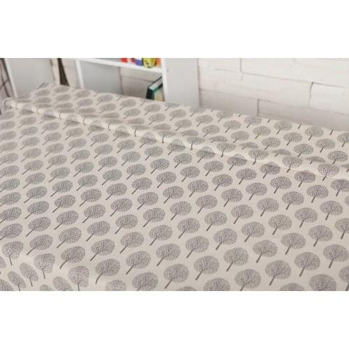 Fabric Patchwork cloth learning Printing trees table Natural Cotton Linen Fabric Quilting Patchwork Sewing Textile white black
