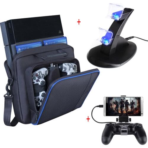 PS4 Accessories Play Station 4 Joystick PS4 Charger Station Phone Clip Normal PS4 Game Console Storage Bag for PlayStation 4