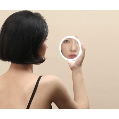 Beauty Portable Led Rechargeable Small Hand Led Light Makeup Mirror USB Led Vanity Backlit Mirror Table Cosmetic Mirror