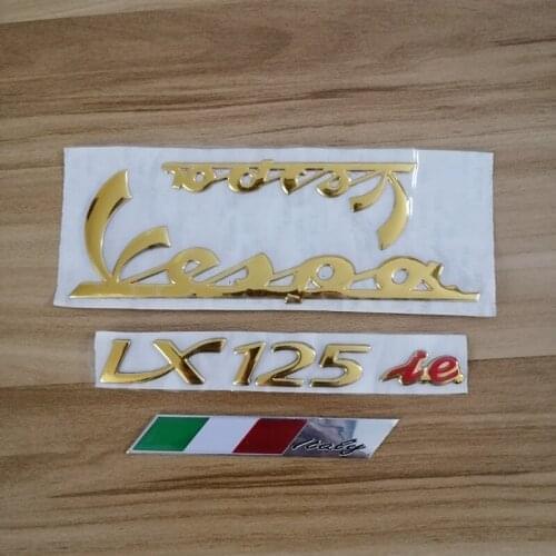 Motorcycle 3D Yellow Italy Italian Flag Car Emblem Stickers Decal for PIAGGIO Vespa LX 125 LX125 ie