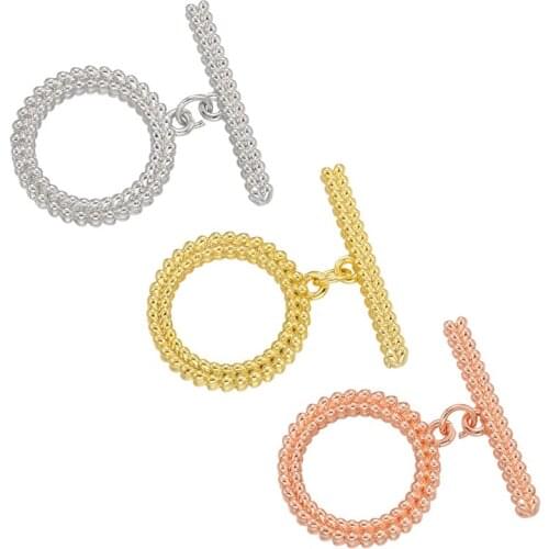 ZHUKOU Round Uneven Brass OT Clasps Hooks for Women Handmade Necklace Bracelet Jewelry Accessories making findings VK119